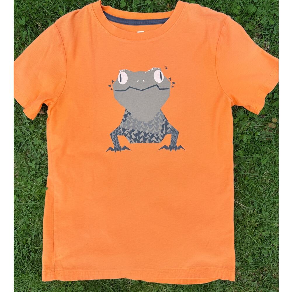 Tea Collection Kids Short Sleeve Orange Lizard Graphic Tee (SZ 10)